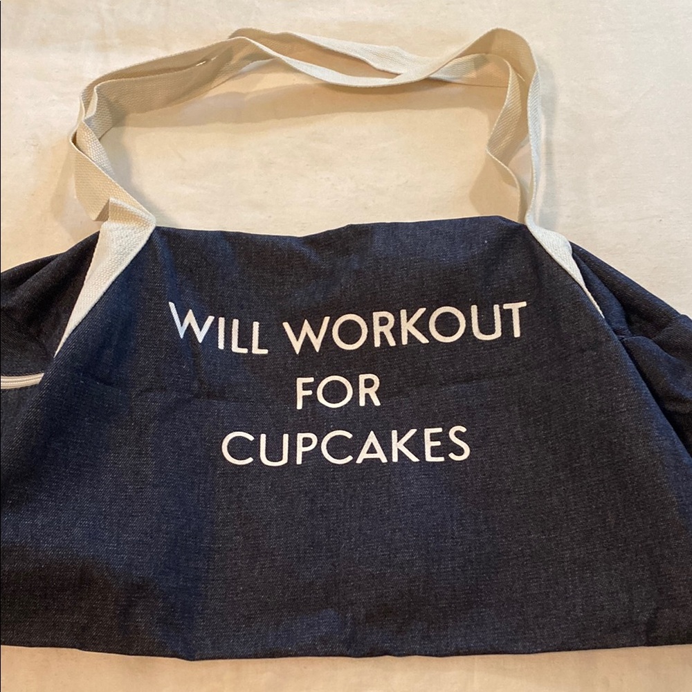 Blue Canvas Tote Bag with Fun Print